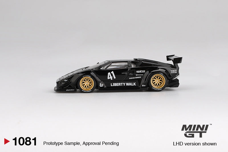 Laad de afbeelding in de Gallery-viewer, Lamborghini COUNTACH LB- WORKS ZWART 2024 MINI GT 1:64
