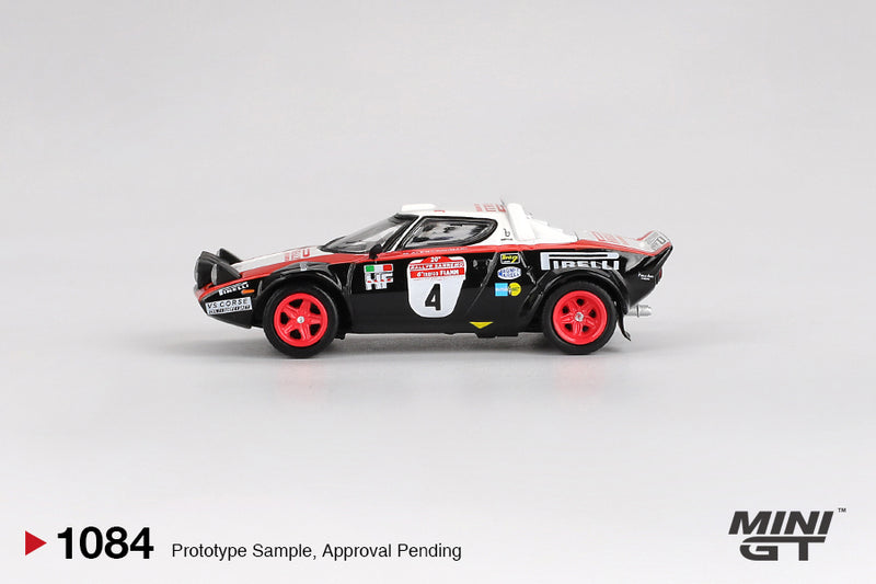 Load image into Gallery viewer, Lancia STRATOS HF #4 RALLY SANREMO WINNER 1978 MINI GT 1:64

