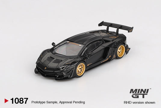 Lamborghini AVENTADOR LB- WORKS LIMITED EDITION MAT ZWART 2025 MINI GT 1:64