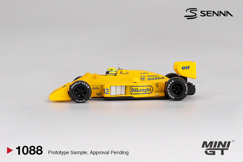 Chargez l&#39;image dans la visionneuse de la galerie, Lotus 99T #12 Ayrton Senna 1987 Vainqueur du Grand Prix de Monaco (LHD) MINI GT 1:64
