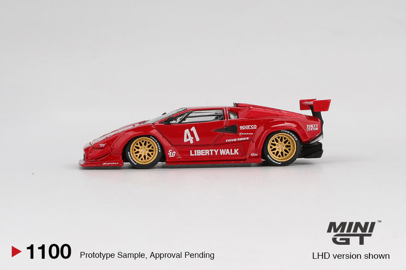 Laad de afbeelding in de Gallery-viewer, Lamborghini COUNTACH LB- WORKS ROOD 2025 (LHD) MINI GT 1:64

