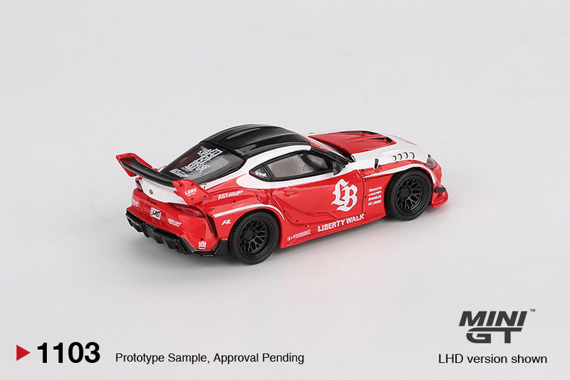 Laad de afbeelding in de Gallery-viewer, Toyota GR SUPRA LB-WORKS ROOD/WIT 2025 MINI GT 1:64
