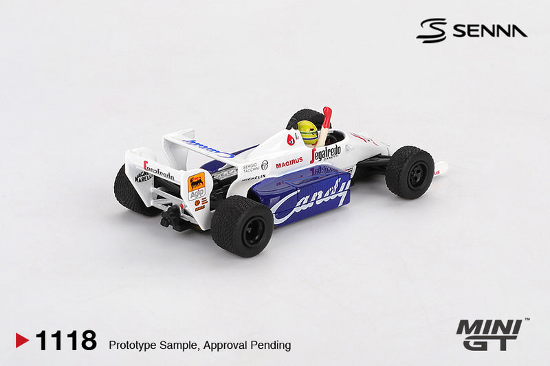 Chargez l&#39;image dans la visionneuse de la galerie, Toleman TG184 #19 Ayrton Senna 1984 Grand Prix de Monaco 2e place (LHD) MINI GT 1:64
