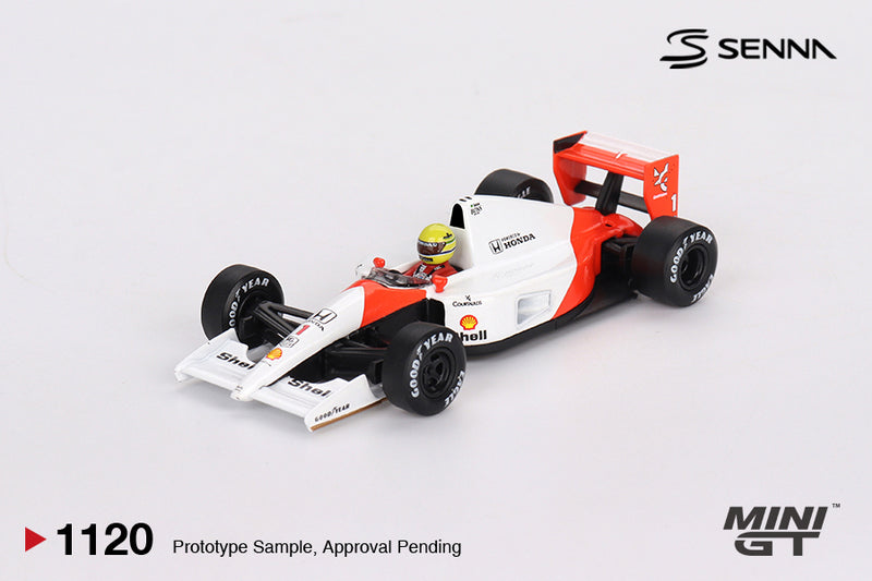 Chargez l&#39;image dans la visionneuse de la galerie, McLaren MP4/6 #1 Ayrton Senna Grand Prix du Japon 1991 2e place (LHD) MINI GT 1:64
