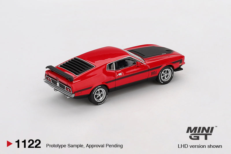 Chargez l&#39;image dans la visionneuse de la galerie, Ford MUSTANG MACH 1 ROUGE COURSE 1971 (LHD) MINI GT 1:64
