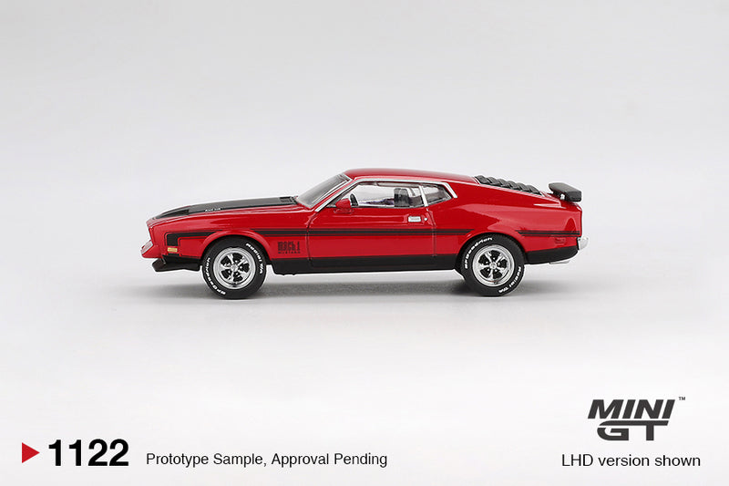 Chargez l&#39;image dans la visionneuse de la galerie, Ford MUSTANG MACH 1 ROUGE COURSE 1971 (LHD) MINI GT 1:64
