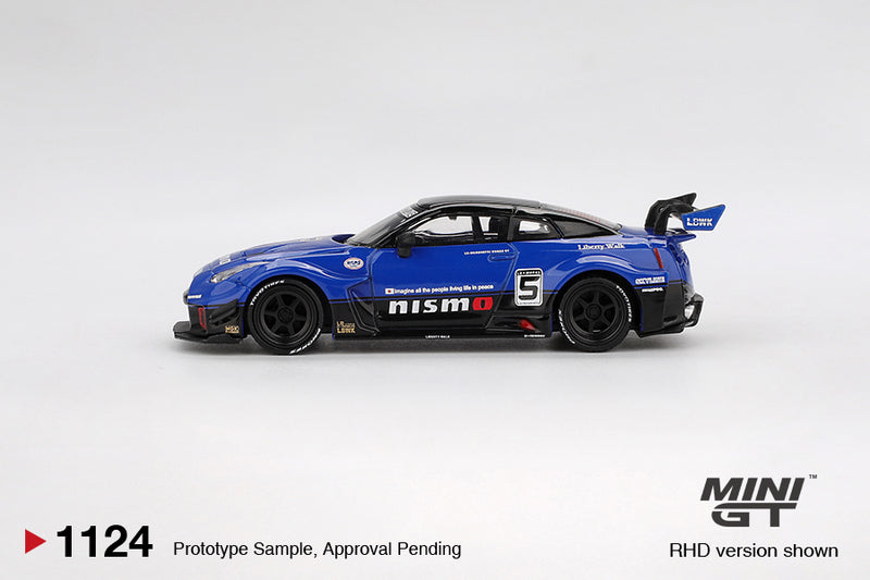 Chargez l&#39;image dans la visionneuse de la galerie, Nissan GTR R35 LB-SILHOUETTE WORKS GT BLEU 2025 (LHD) MINI GT 1:64
