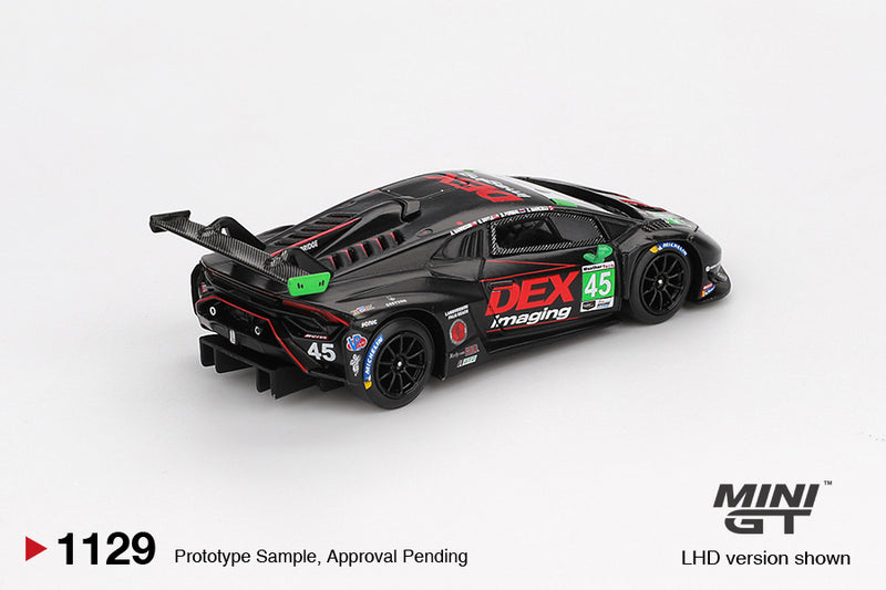 Laad de afbeelding in de Gallery-viewer, Lamborghini HURACAN GT3 EVO 2 #45 DEX IMAGING DAYTONA 24 UUR 2024 (LHD) MINI GT 1:64
