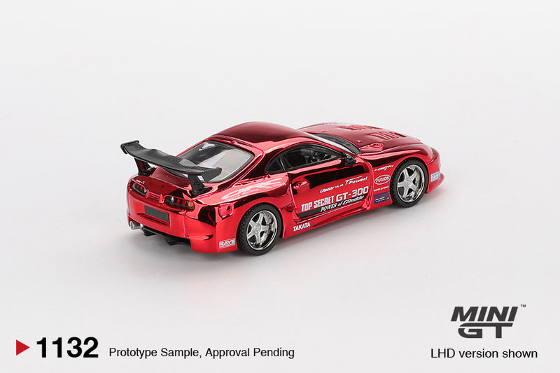 Chargez l&#39;image dans la visionneuse de la galerie, Toyota SUPRA (A80) TOP SECRET GT-300 ROUGE CHROME 2014 (LHD) MINI GT 1:64
