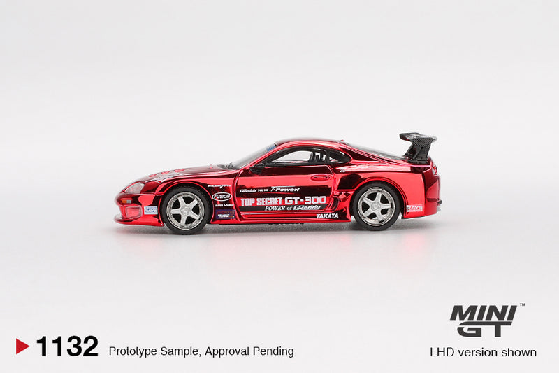 Chargez l&#39;image dans la visionneuse de la galerie, Toyota SUPRA (A80) TOP SECRET GT-300 ROUGE CHROME 2014 (LHD) MINI GT 1:64
