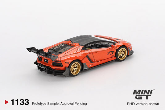Lamborghini AVENTADOR LB- WORKS ÉDITION LIMITÉE ORANGE MDX 2025 (RHD) MINI GT 1:64