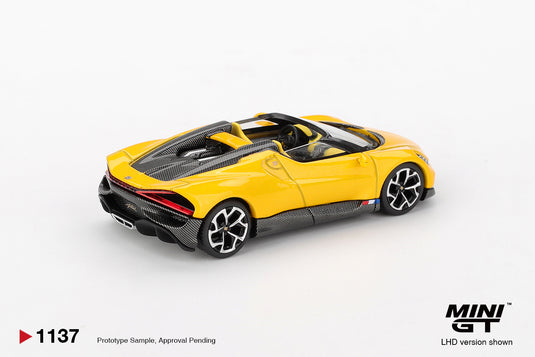 Bugatti W16 MISTRAL YELLOW 2023 (LHD) MINI GT 1:64