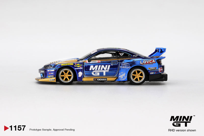 Load image into Gallery viewer, Nissan SILVIA S15 LB-SUPER SILHOUETTE #555 TEAM MINI GT LIBERTY WALK FORMULA DRIFT 2025 (RHD) MINI GT 1:64
