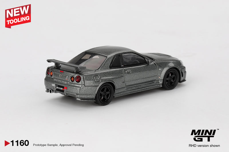 Load image into Gallery viewer, Nissan SKYLINE GTR (R34) DARK METAL GRAY NISMO CRS 1999 (RHD) MINI GT 1:64
