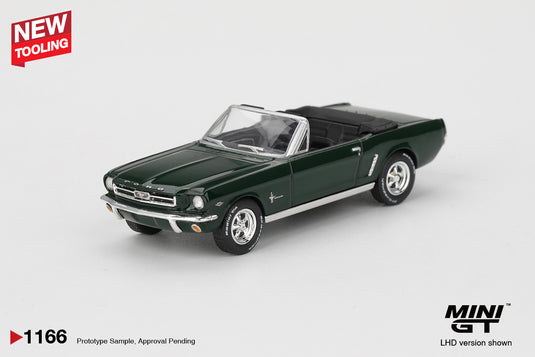 Ford MUSTANG CONVERTIBLE HIGHLAND GREEN 1964 (LHD) MINI GT 1:64