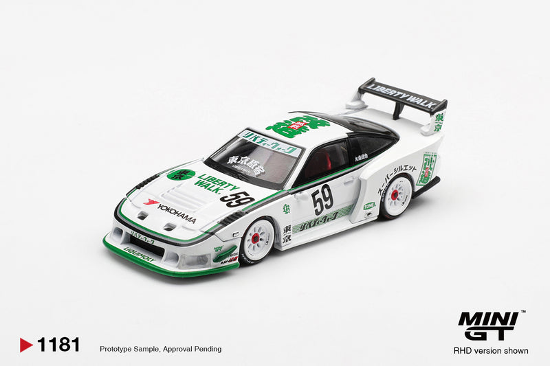 Laad de afbeelding in de Gallery-viewer, NISSAN 180SX LB-SUPER SILHOUETTE WIT 2026 (RHD) MINI GT 1:64
