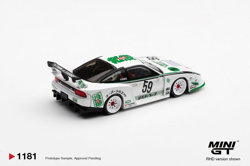 Laad de afbeelding in de Gallery-viewer, NISSAN 180SX LB-SUPER SILHOUETTE WIT 2026 (RHD) MINI GT 1:64
