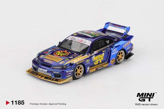 Nissan SILVIA S15 LB-SUPER SILHOUETTE #555 TEAM MINI GT LIBERTY WALK FORMULA DRIFT 2025 (RHD) MINI GT 1:64
