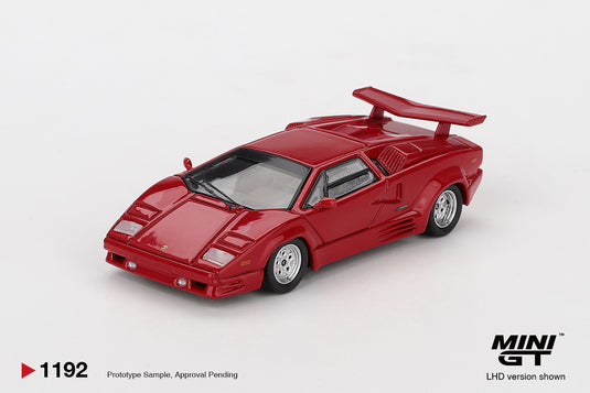 Lamborhini COUNTACH 25TH ANNIVERSARY RED 1988 (LHD) MINI GT 1:64