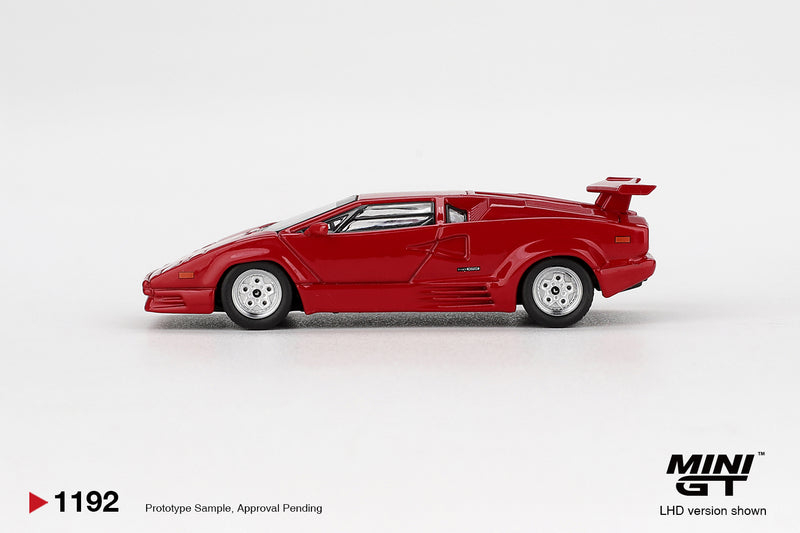 Load image into Gallery viewer, Lamborhini COUNTACH 25TH ANNIVERSARY RED 1988 (LHD) MINI GT 1:64

