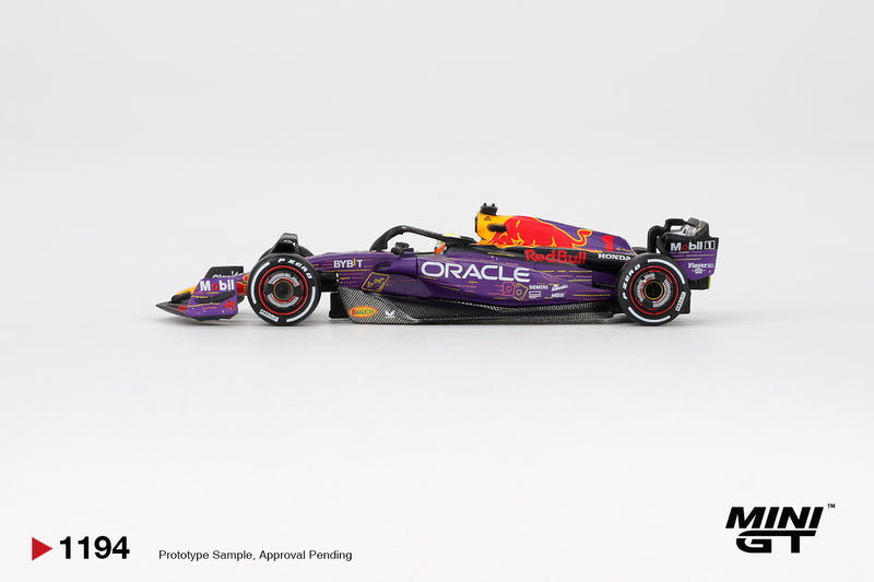 Load image into Gallery viewer, RED BULL RACING RB19 #1 MAX VERSTAPPEN LAS VEGAS GP WINNER 2023 (LHD) MINI GT 1:64
