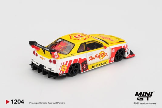 Nissan GTR (R34) LB-SUPER SILHOUETTE SKYLINE SUPPAIMAN OKINAWA 2025 (RHD) MINI GT 1:64