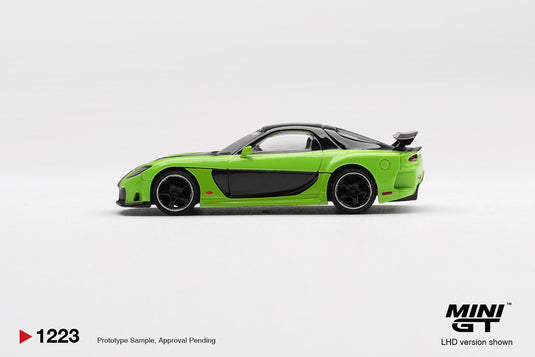 MAZDA RX-7 (FD) VEILSIDE FORTUNE7 GROEN 2012 (LHD) MINI GT 1:64
