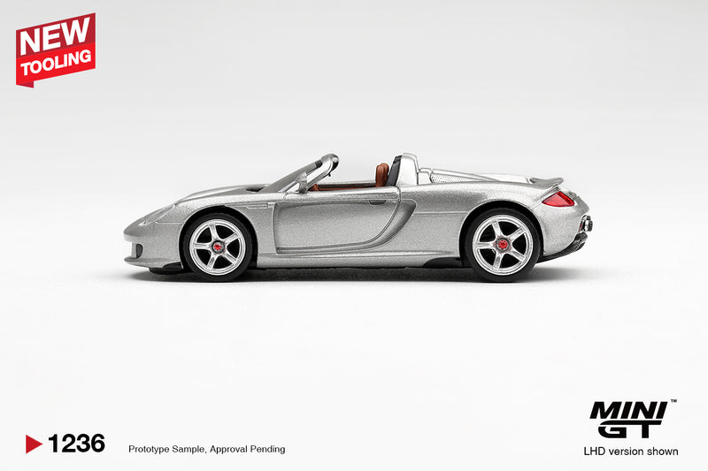 Load image into Gallery viewer, PORSCHE CARRERA GT SILVER METALLIC 2006 MINI GT 1:64
