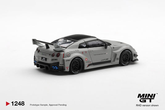 NISSAN GTR R35 LB-SUPER SILHOUETTE GT-RR VER1 MATGRIJS 2026 MINI GT 1:64