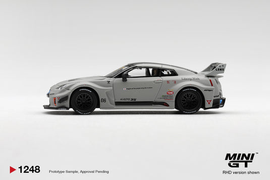 NISSAN GTR R35 LB-SUPER SILHOUETTE GT-RR VER1 MATGRIJS 2026 MINI GT 1:64