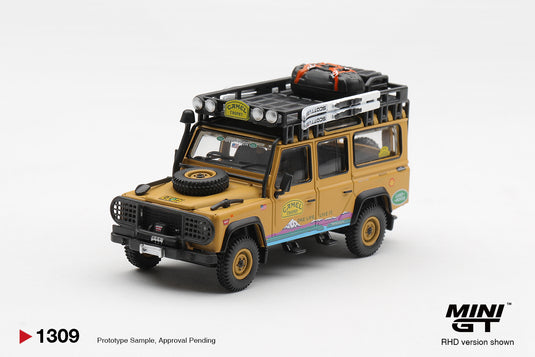 LAND ROVER DEFENDER 110 CAMEL TROPHY ÉQUIPE USA TIERRA DEL FUEGO CT10 1998 MINI GT 1:64