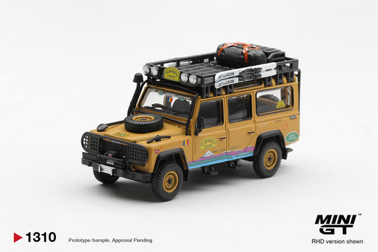 LAND ROVER DEFENDER 110 CAMEL TROPHY ÉQUIPE ROUMANIE TIERRA DEL FUEGO CT36 1998 MINI GT 1:64