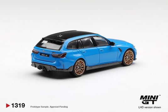 BMW M3 M PERFORMANCE TOURING RIVIERA BLAUW 2025 MINI GT 1:64