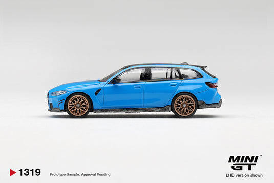 BMW M3 M PERFORMANCE TOURING RIVIERA BLAUW 2025 MINI GT 1:64