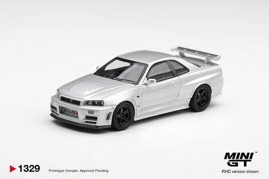 NISSAN SKYLINE GT-R (R34) Z-TUNE ARGENTÉ MÉTALLISÉ 1999 MINI GT 1:64