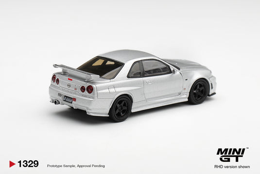 NISSAN SKYLINE GT-R (R34) Z-TUNE ARGENTÉ MÉTALLISÉ 1999 MINI GT 1:64