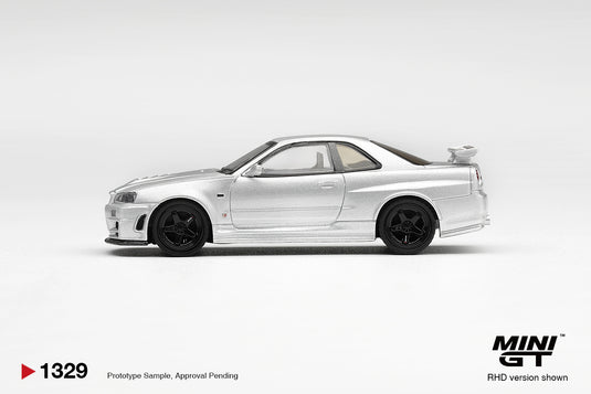 NISSAN SKYLINE GT-R (R34) Z-TUNE ARGENTÉ MÉTALLISÉ 1999 MINI GT 1:64