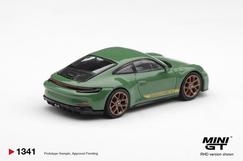 Laad de afbeelding in de Gallery-viewer, PORSCHE 911 (992) GT3 TOURING AURATIUM GROEN 2022 MINI GT 1:64
