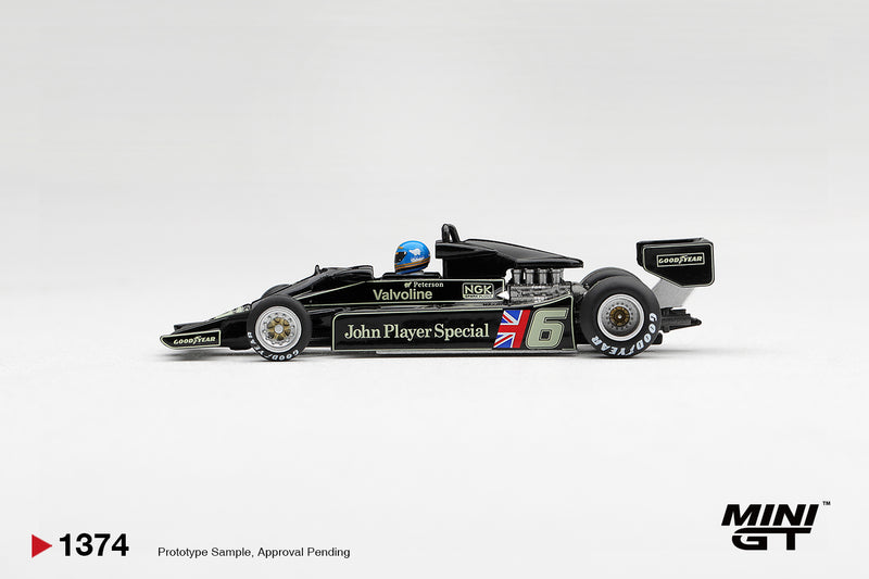 Load image into Gallery viewer, LOTUS 78 #6 RONNIE PETERSON SOUTH AFRICAN GP WINNER 1978 MINI GT 1:64

