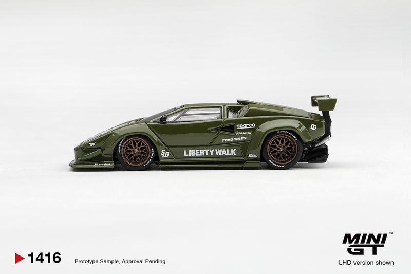 Load image into Gallery viewer, LAMBORGHINI COUNTACH LB★WORKS ARMY GREEN 2025 MINI GT 1:64
