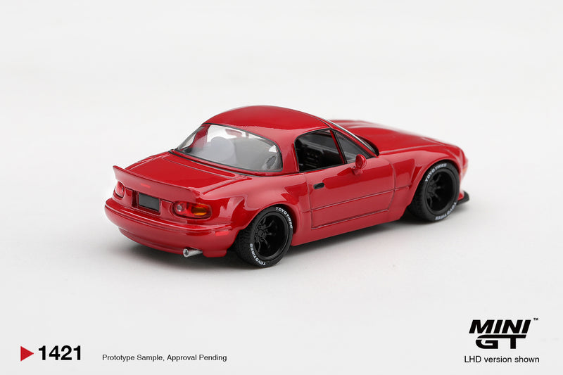 Laad de afbeelding in de Gallery-viewer, MAZDA MX-5 (NA) PANDEM CLASSIC ROOD 2021 MINI GT 1:64
