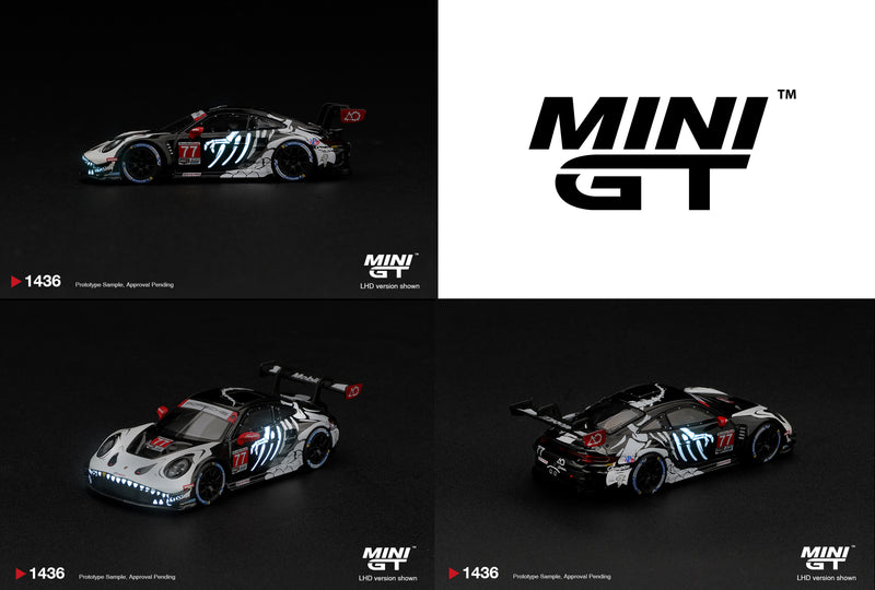 Chargez l'image dans la visionneuse de la galerie, PORSCHE 911 (992) GT3 R #77 AO RACING SKELETON REXY PETIT LE MANS 2026 MINI GT 1:64
