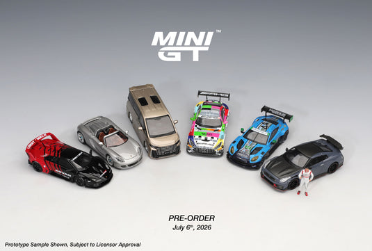NISSAN GTR R35 NISMO TSUKUBA PRODUCTION CAR LAP RECORD WITH MATSUDA FIGURE TSUGIO MATSUDA 2024 MINI GT 1:64