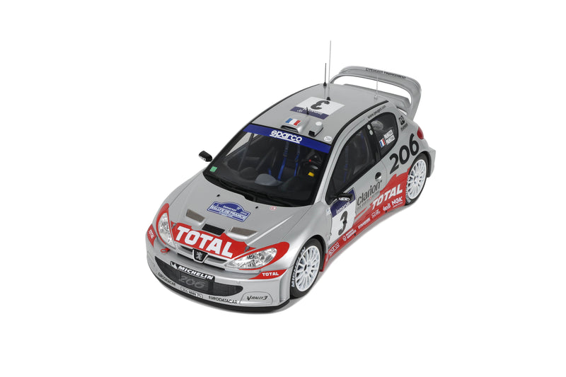 Load image into Gallery viewer, Peugeot 206 WRC PANIZZI TDC SILVER 2002 OTTOmobile 1:18
