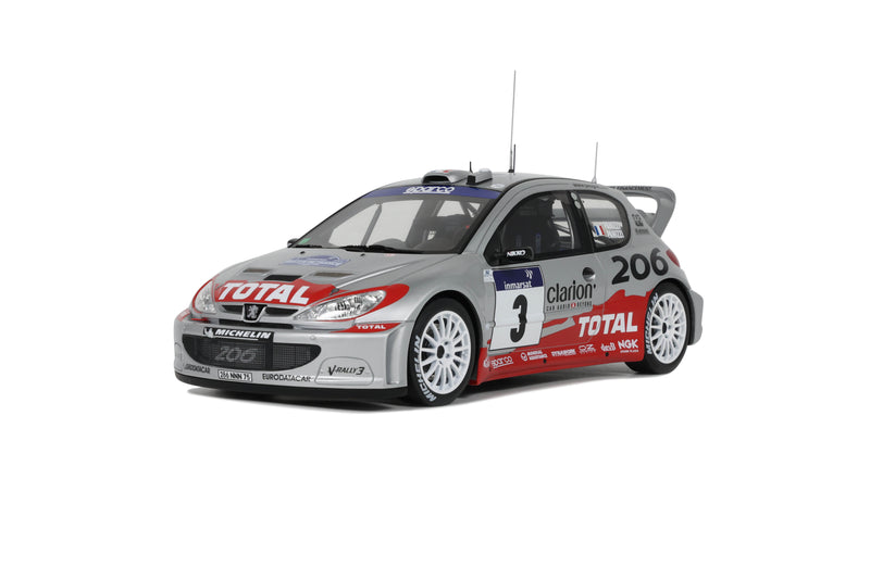 Load image into Gallery viewer, Peugeot 206 WRC PANIZZI TDC SILVER 2002 OTTOmobile 1:18
