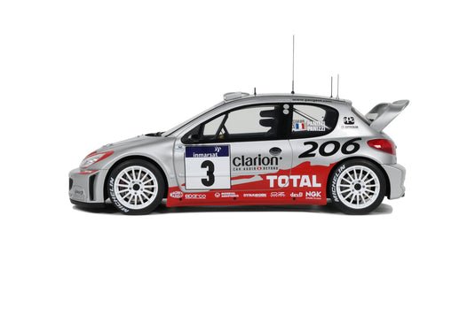 Peugeot 206 WRC PANIZZI TDC SILVER 2002 OTTOmobile 1:18