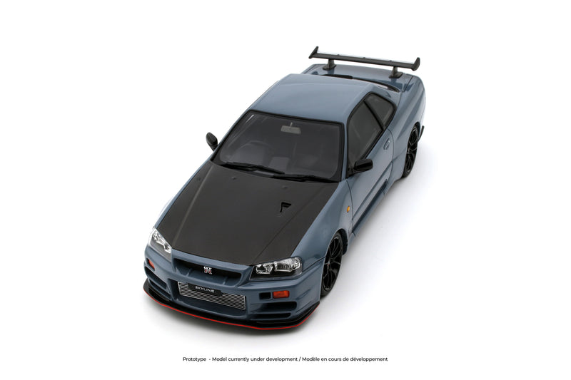 Laad de afbeelding in de Gallery-viewer, NISSAN SKYLINE GT-R (BNR34) WITH BODY KIT GRIJS  2025 OTTOmobile 1:18
