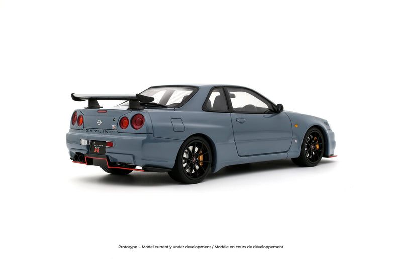 Laad de afbeelding in de Gallery-viewer, NISSAN SKYLINE GT-R (BNR34) WITH BODY KIT GRIJS  2025 OTTOmobile 1:18
