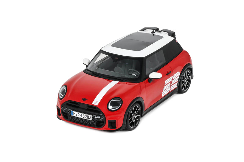 Laad de afbeelding in de Gallery-viewer, MINI COOPER JCW 1965 VICTORY EDITION CHILI ROOD 2026 OTTOmobile 1:18
