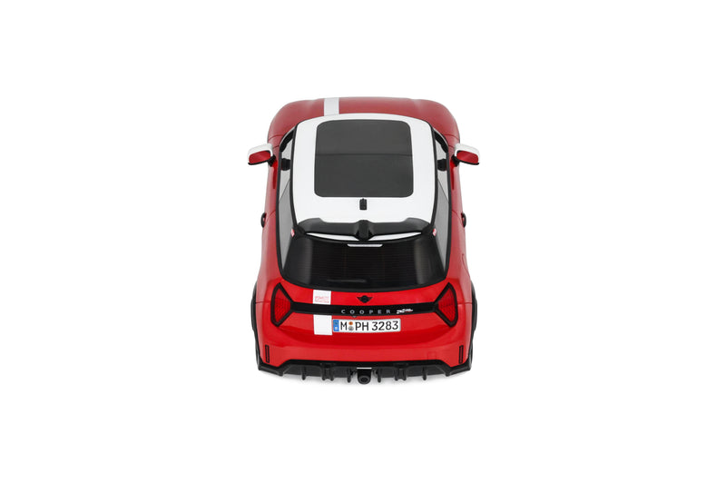 Laad de afbeelding in de Gallery-viewer, MINI COOPER JCW 1965 VICTORY EDITION CHILI ROOD 2026 OTTOmobile 1:18
